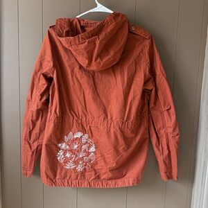 Women's Rust Orange Hooded Jacket